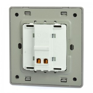 SMEONG Leather Lines Panel Stainless Steel Frame One Gang Power Control Wall Switch Silver