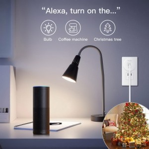 2pcs WIFI Mini Smart Socket with Alexa / Google Home & IFTTT / Remote Control / Timer Function Switch  - US Plug