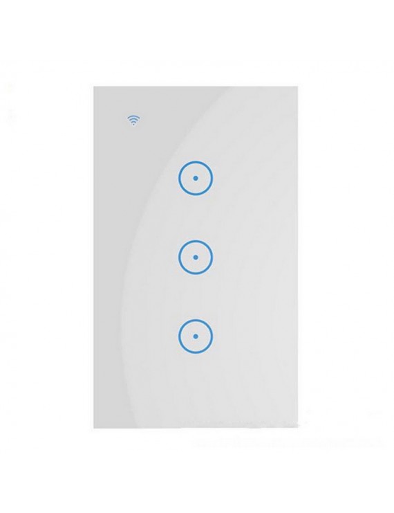 WIFI Smart Wall Light Touch Switch 3 Gang Home Intelligent Phone Control Switches Panel US Plug