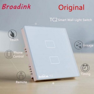 Broadlink TC2 Touching 2 Load Panel Switch Remote Wireless Light Controller UK Plug