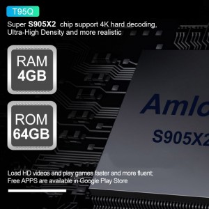 T95Q Amlogic S905X2 4GB 32GB Android 8.1 4K HD TV BOX - US Plug