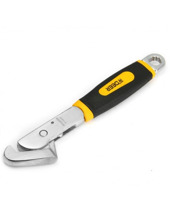 RT-K08 8" Universal Adjustable Hook Wrench Repair Tools Silver
