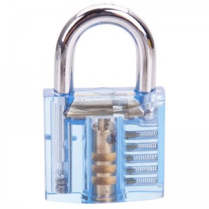 5Pcs Unlocking Lock Pick Set & Transparent Practice Padlock Blue