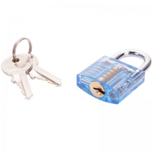 5Pcs Unlocking Lock Pick Set & Transparent Practice Padlock Blue