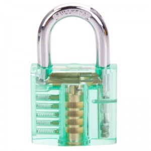 9Pcs Unlocking Lock Pick Set & Transparent Practice Padlock Green
