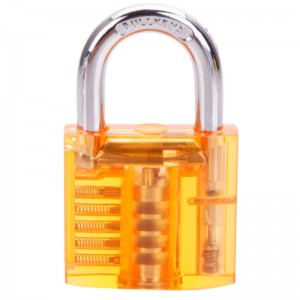 Locksmith Unlock Tool Cutaway Inside View of Practice Padlock - Yellow