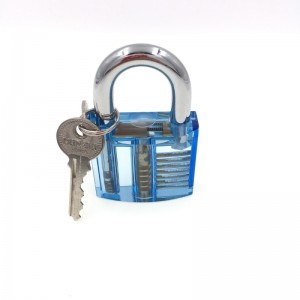 24pcs Single Hook Lock Pick Set with 1Pc Transparent Blue Lock