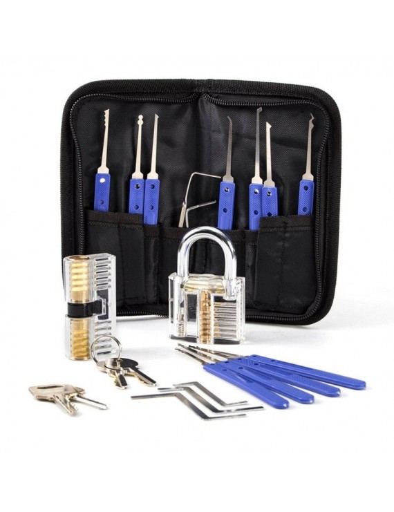 Two Sets Transparent Copper Cutaway Training Skill Professional Visable Practice Padlocks Locks Hand Tool Sets