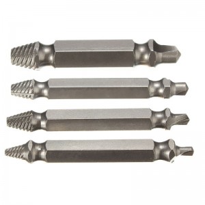 4pcs Double Sided Damaged Screw Extractor S2 Alloy Steel