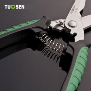 TUOSEN 8" Multifunctional Garden Tools Scissors Branch Shears Tinsmith Snips Green