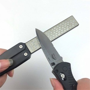 Outdoor Camping Double Sided Folded Pocket Knife Sharpener - Silver