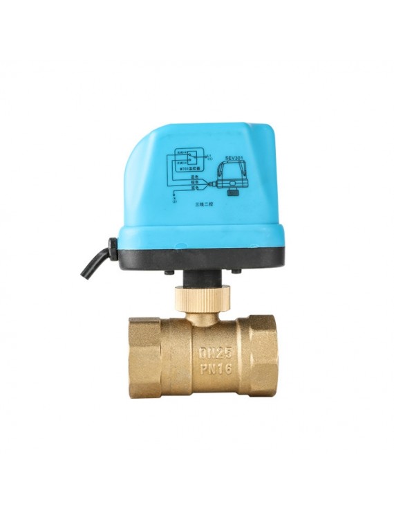 Specification : DN40, Wiring Control : 2 Way LPLCUICAN Valve Brass Motorized Ball Valve 3-Wire Two Control Electric Actuator AC220V 3 Ways /2 Way DN15 DN20 DN25 DN32 DN40 with Manual Switch 