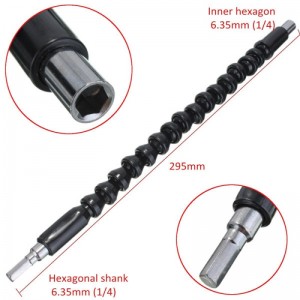 295mm Flexible Shaft Bit Extention Screwdriver Drill Bit Drive Quick Connect Adapter of Power Tools Accessories by Electric Drill for Cabinets Furniture Electrical Appliances - Black