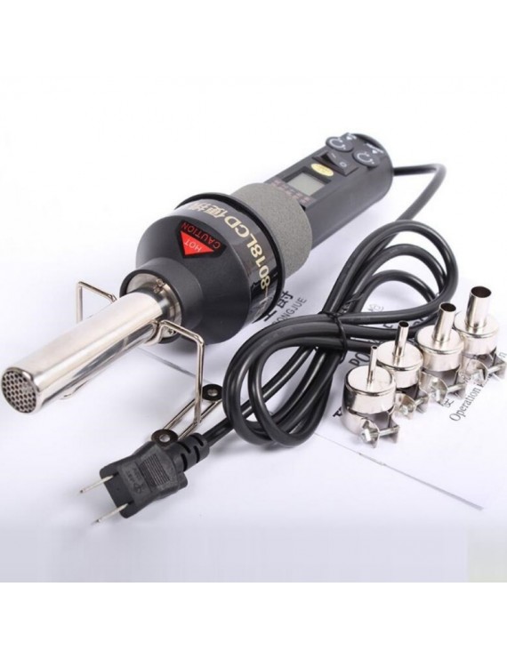 450W 450℃ Portable Soldering Hot Air Heat Gun with 4 Nozzles US Plug