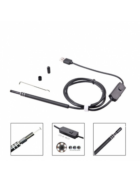 5.5mm Ear Spoon Cleaning USB Borescope Visual Ear Earpick Otoscope Borescope Camera for PC
