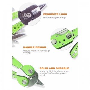 Jakemy JM-PJ1002 9-in-1 Plier / Scaling Knife / Slotted / Screwdriver / Bottle Opener / Saw / Flier Multifunctional Folding Tool Green
