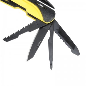 7-in-1 Multifunctional Mini Foldaway Survival Tool Pocket Knife Hammer Plers Screwdriver Tools Set Black & Yellow