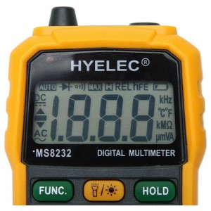 HYELEC Portable Auto Range Digital Multimeter Yellow & Orange