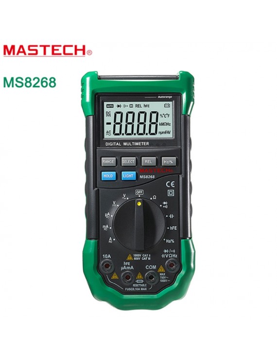 MASTECH MS8268 Digital Auto/ Manual AC DC Voltage Multimeter Capacitance Test