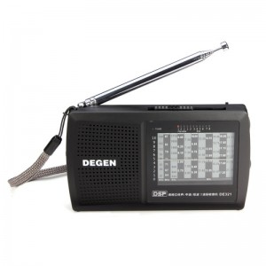Degen DE321 FM Stereo Radio MW SW DSP World Band Receiver Black