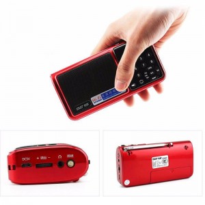 SAST N520 FM Radio Mini TF USB MP3 Speaker with LED Flashlight Red