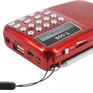 LCD Digita Stereo FM Radio Speaker USB TF Card MP3 Music Player Black