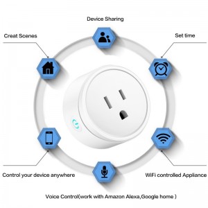 2pcs WIFI Smart Switch Socket Audio Control Smart Timing Socket Wireless Outlet US Plug
