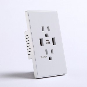 Dual USB Port Wall Socket Charger AC Power Receptacle Outlet US Plug 110-250V