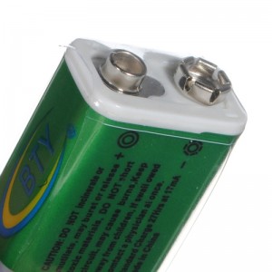 BTY 9V 280mAh Ni-MH Paperback Rechargeable Battery Green