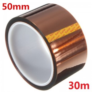 50mm x 30m High Temperature Tape Polyimide High Temperature Resistant Tape for Heat Transfer Vinyl, 3D Printing, Soldering, Masking