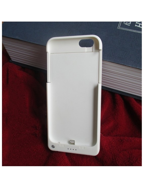 3.7V 6000mAh Rechargeable Backup Battery Power Case Cover for iPhone 6 Plus/6S Plus 5.5" White