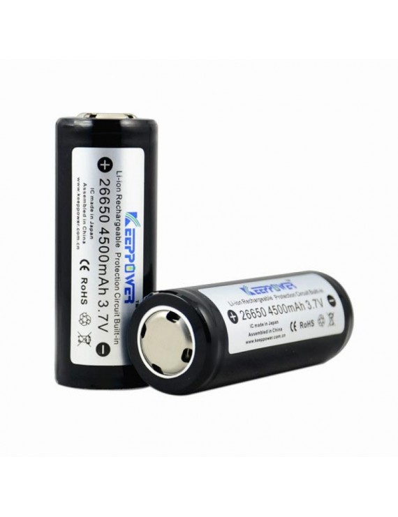 Keeppower 26650 4500mAh Protected Rechargeable Li-ion Battery