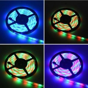 Water Resistant Flexible RGB LED Strip Light With Converter Power Adapter US Plug