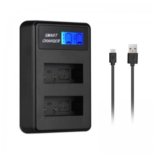 Dual Charger Smart LCD Display USB Dual Charger Automatic Identification Battery Smart Charging for Canon LP-E17