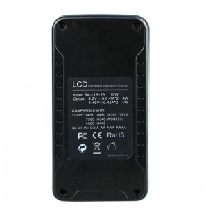 Battery Charger Intelligent Dual-slot LCD Display Charger Battery Charger for Rechargeable Batteries (Micro-usb interface)