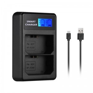 Dual Charger Smart LCD Display USB Dual Charger Charger Smart Charging for Sony NP-BX1 Protection Easy to Carry