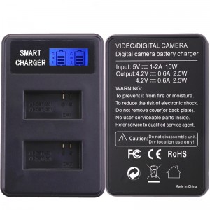 Intelligent LCD Display USB Dual Charger for GoPro AHDBT-201 AHDBT-301