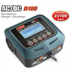 SkyRC D100 AC/DC Dual Outputs Balance Charger for RC Models Dark Green & Black