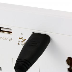 2100mA Universal Wall Charger Outlet Socket with Dual USB Ports White