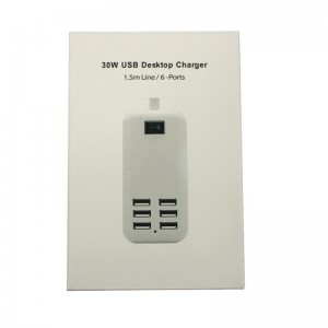 30W 6-USB 6A Portable Charger USB Socket US Standard White