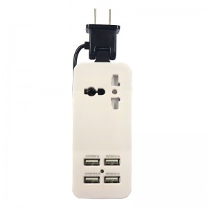 Universal Multifunction 4 USB Ports Charging Socket US Plug Black & White