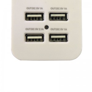 Universal Multifunction 4 USB Ports Charging Socket US Plug Black & White