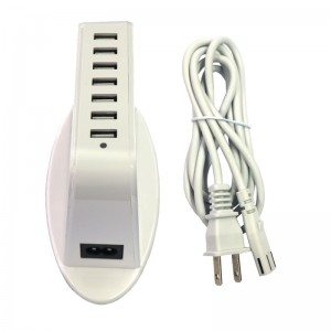 47W 100-240V 7USB 9.5A USB Smart Shunt Strip Socket US Plug White