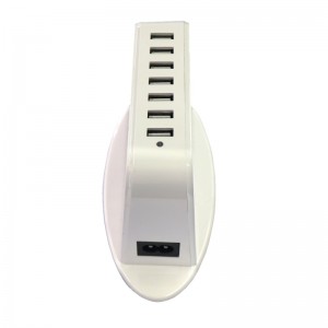 47W 100-240V 7USB 9.5A USB Smart Shunt Strip Socket EU Plug White