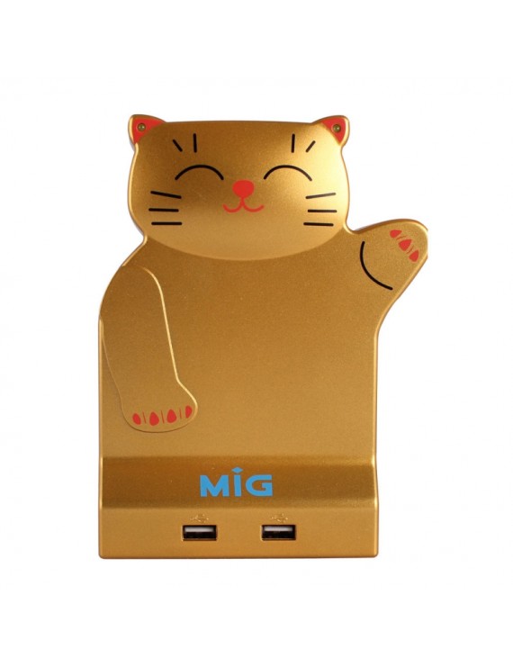 SP-483U2GL Creative Surge Protection and Lightning Protection Fortune Cat Shape Power Socket Outlet Plug
