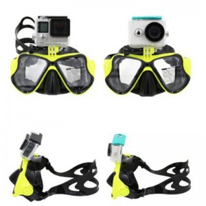 Practical Diving Swimming Goggles with Action Camera Mount for GoPro / Xiaomi Yi Yellow