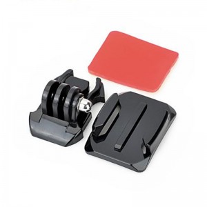 JUSTONE J067 Universal Square Curved Surface Mount Stand Kit with Adhesive Tape for GoPro Hero 4/3/3 +/2/1/SJ4000 Black & Red
