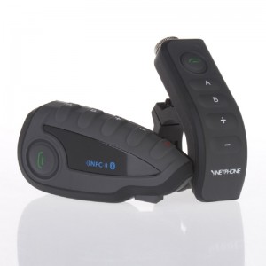 V8 1000m Five-Way Full Duplex Motorcycle Helmet Wireless Bluetooth Intercom with NFC Remote Control FM Radio