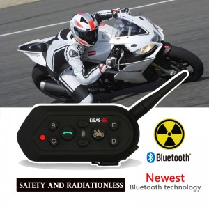 2pcs E6 Cascos Inalambrico Bluetooth Motorcycle Intercom Helmet VOX AUX Música GPS Handsfree Communication