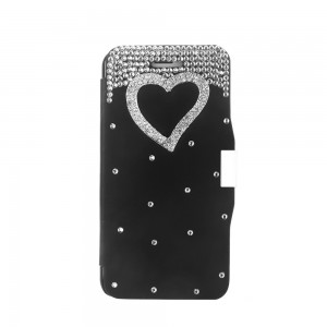 Magnetic Flip PU Leather Hard Skin Ultra Slim Pouch Wallet Case Cover Bling Diamond Rhinestone Crystal for 5.5